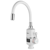 Проточний кран-водонагрівач Zerix ELW060EF0WHITE 3,3 kW з індикатором температури, силіконовий вилив,